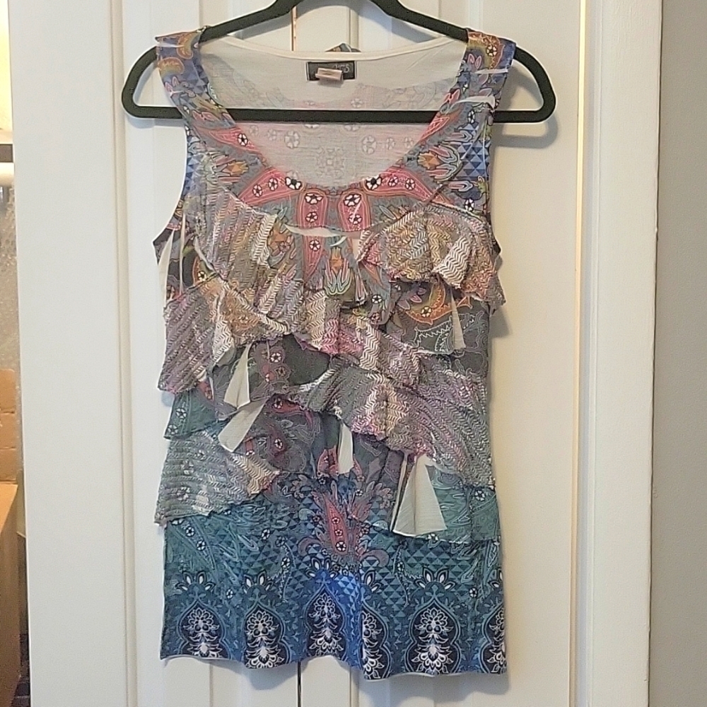 JTB Ruffled Layered Small Tank Top